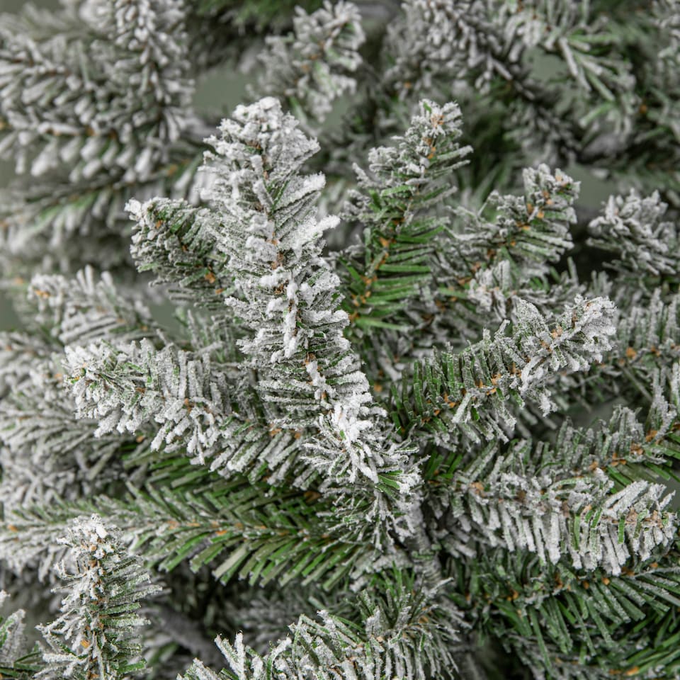 image 1 of 8ft (2.4m) Snowy Green & White Everlands Liberty Spruce Christmas Tree with Metal Stand