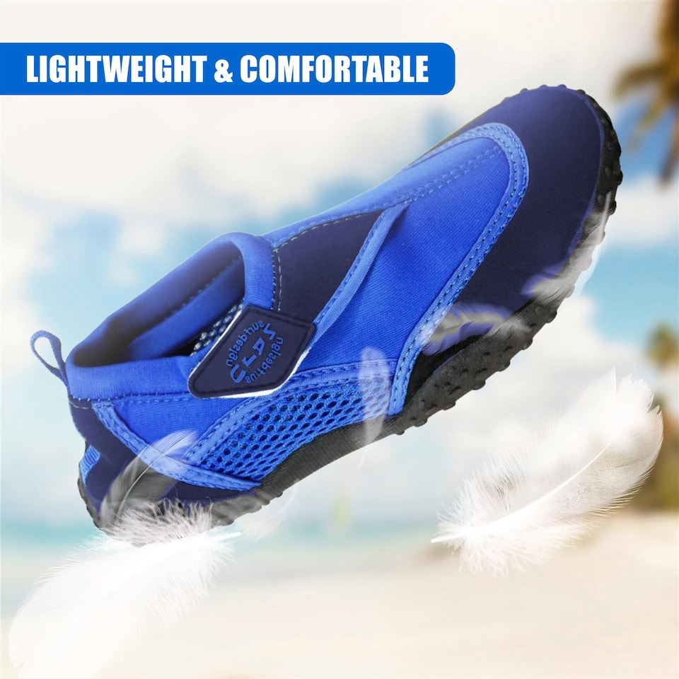 image 1 of GEEZY Aqua Water Shoes, Unisex, Beach Surfing Holidays - Blue, UK Adult 6