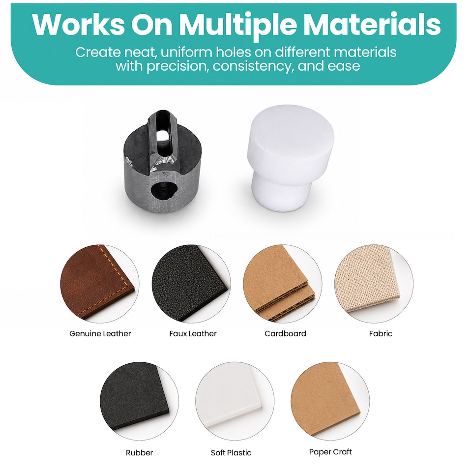 image 1 of 15mm Oval Shape Plastic Base Hole Cutter Die Set for DIY Projects