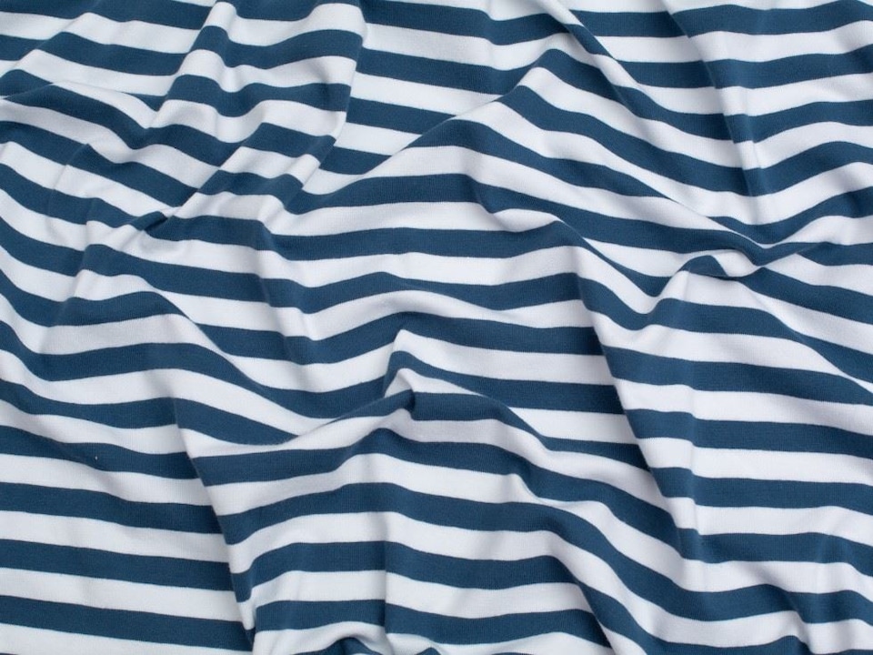 Minerva Core Range Blue Cotton Jersey Stretch Knit Fabric for Dressmaking, 150cm / 59" Wide - per metre