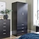 image 3 of Wardrobe 2 Door 3 Drawers Bedroom Home Furniture Clothing Storage Shelf Grey