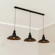 image 2 of ValueLights Civic Matte Black Metro Dome 3 Drop Diner Bar Matte Black Ceiling Pendant Light Black