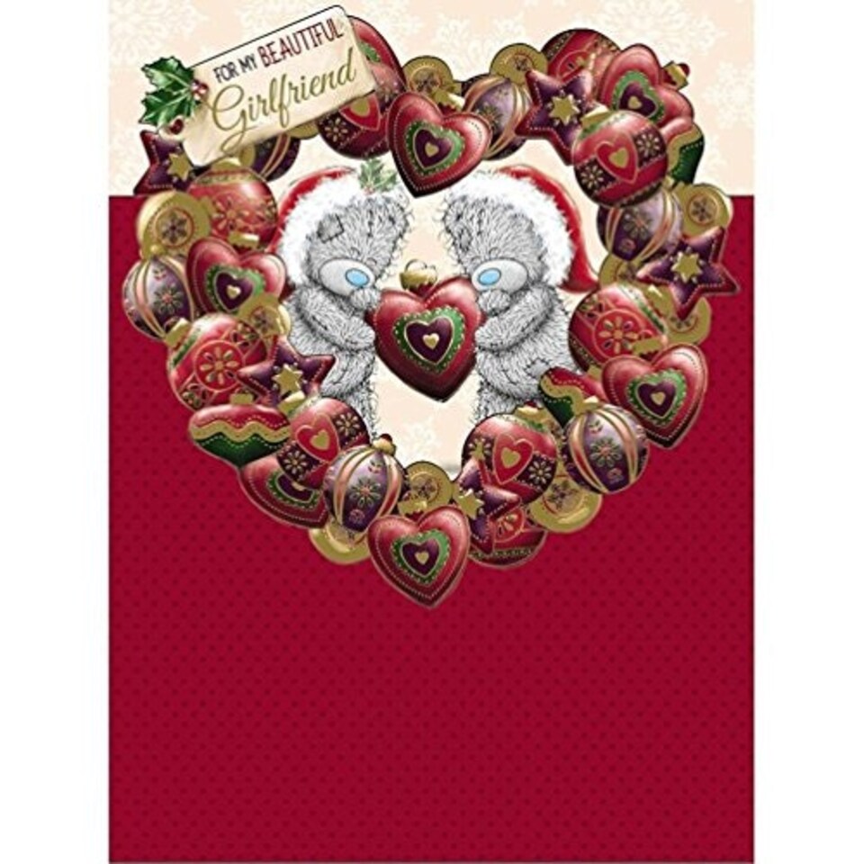 image 1 of Beautiful Girlfriend Large Die-cut Luxury Christmas Card New Gift