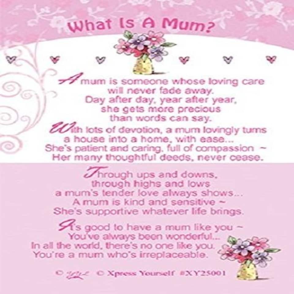 image 1 of What Is A MUM Nice Verse Xpress Yourself Keepsake Wallet Purse Greeting Card