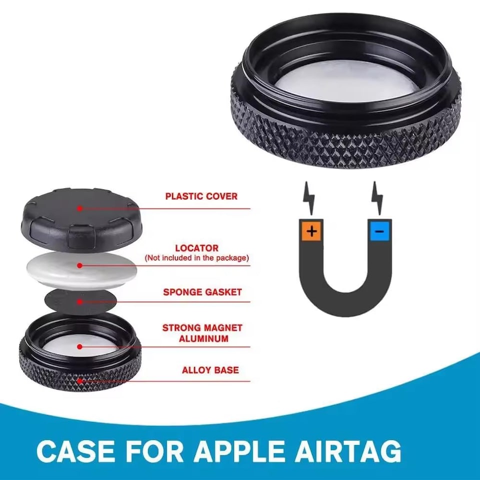 image 1 of Magnetic AirTag Holder - Waterproof GPS Tracker Case for Car & Bike (No P09)