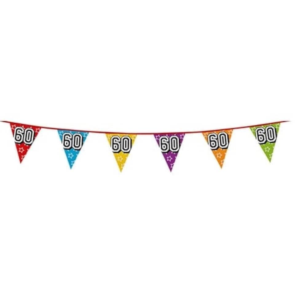 Age 60 Holographic Foil Pennant Bunting 8m