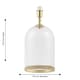 image 3 of First Choice Lighting Large Satin Brass and Glass Cloche Table Lamp Base Clear | Bronze