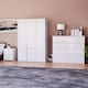 image 3 of Vida Designs Glinton 3 Piece FSC Certified Bedroom Set (2 Drawer Bedside Chest, 8 Drawer Chest, 3 Door 2 Drawer Wardrobe), White | White | White | L | 3