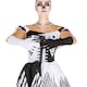 image 3 of Womens Black-White Skeleton Costume | White | white | L | 1