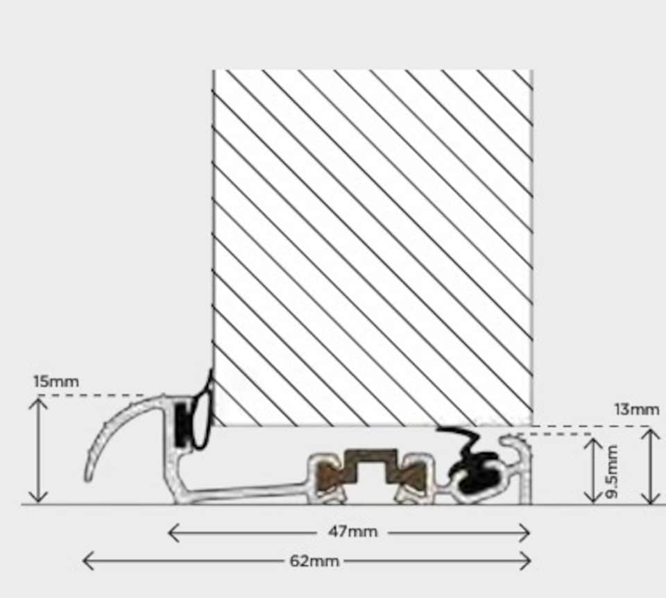 image 1 of Exitex Macclex 15/2 Thermal Break Door Threshold Draught Excluder Cill for 44mm Doors, 914mm | Gold