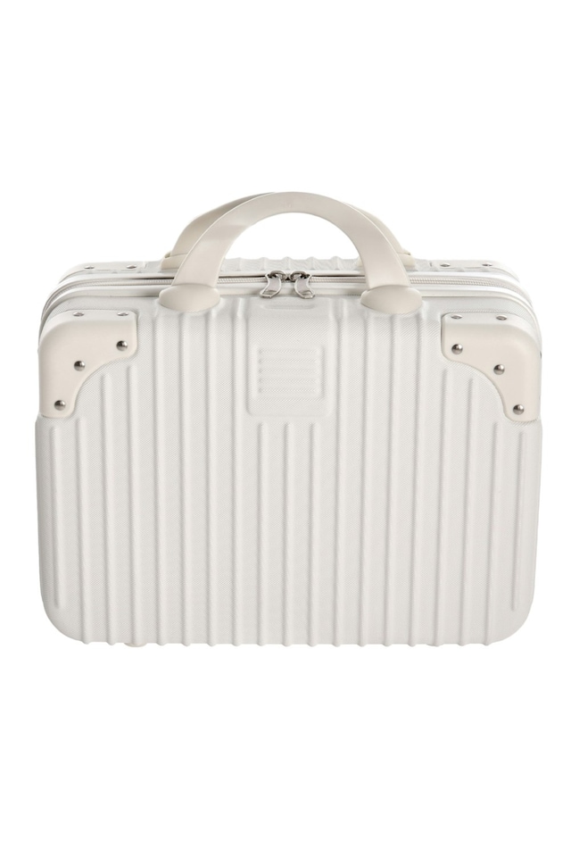 image 1 of Living and Home Portable Plastic Makeup Case for Travel | White | Personal Item