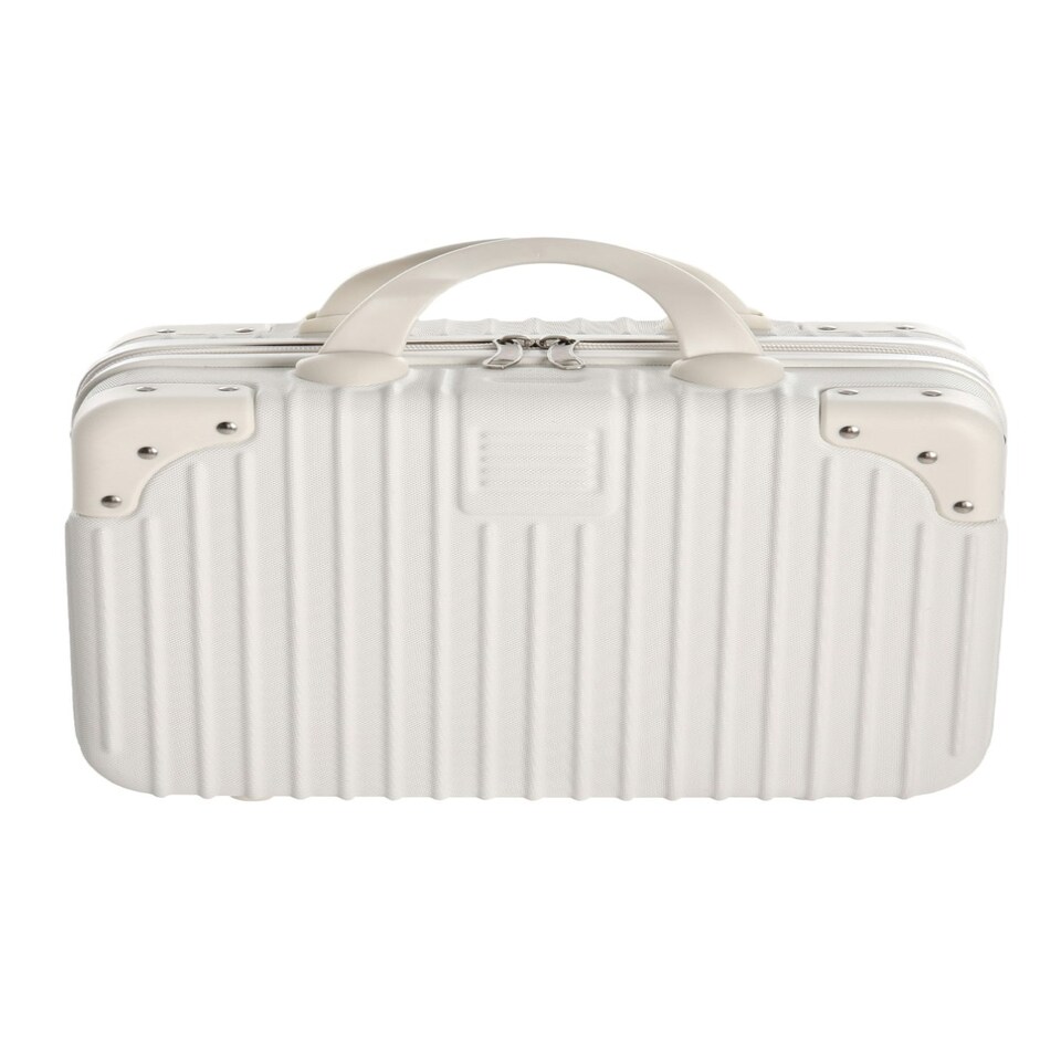 image 1 of Living and Home Portable Plastic Makeup Case for Travel White | Personal Item