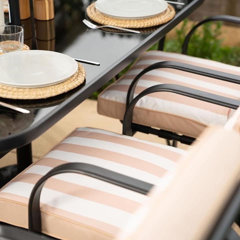 image 1 of Hadleigh Reclining 6 Seater Garden Dining And Leisure Furniture Set In Beige