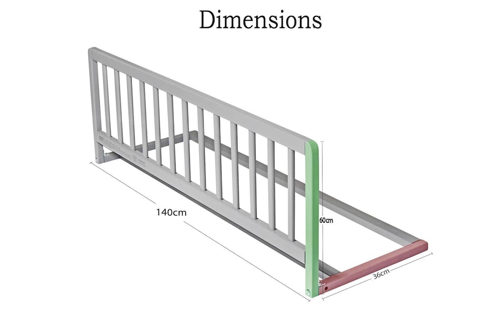 image 1 of Safetots Extra Wide Extra Tall Wooden Bed Guard, Natural, 60cm High x 140cm Wide, Toddler Bedrail for Safety