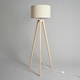 image 4 of BHS Keeley Wooden Tripod Floor Lamp | Brown | Oak | 1