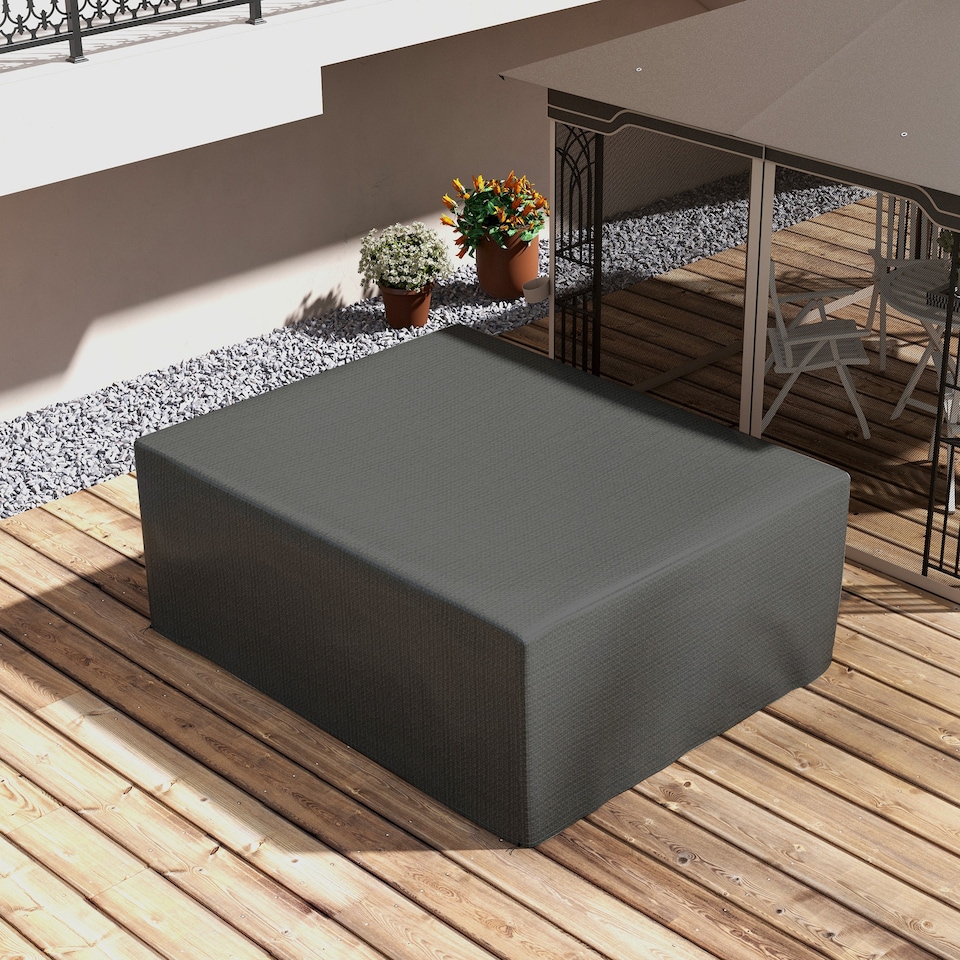 image 1 of Outsunny 235x190x90cm Large Patio Set Outdoor Garden Furniture Cover | Grey | Grey | 235L x 190W x 90Hcm
