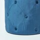 image 3 of Homescapes Windsor Velvet Footstool, Navy