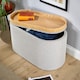 image 1 of Storage Ottoman Reversible Lid Table Boucle Teddy Fur Home Box | Grey | Grey