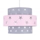 image 2 of Pair of Pink and Grey Star Two Tier Light Shades | Grey | Pink | Large | 2