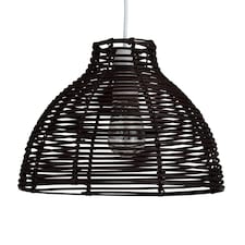 ValueLights Lobster Wicker Rattan Brown Ceiling Pendant Light Shade | Brown