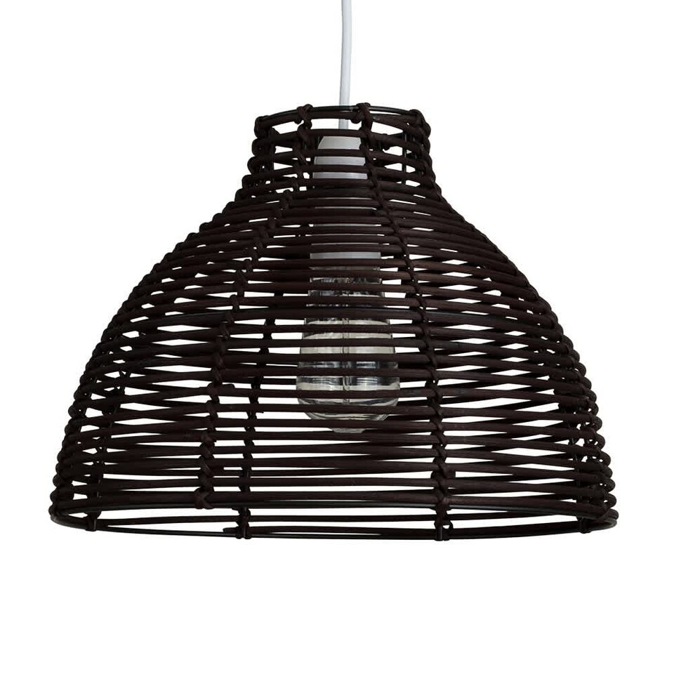 image 1 of ValueLights Lobster Wicker Rattan Brown Ceiling Pendant Light Shade | Brown
