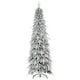image 1 of HOMCOM 6ft Flocked Pencil Christmas Tree with Auto Open, Steel Base