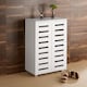 image 2 of Oslo 2 Door Wooden Shoe Storage Cabinet Rack Stand Cupboard Slatted Doors | White