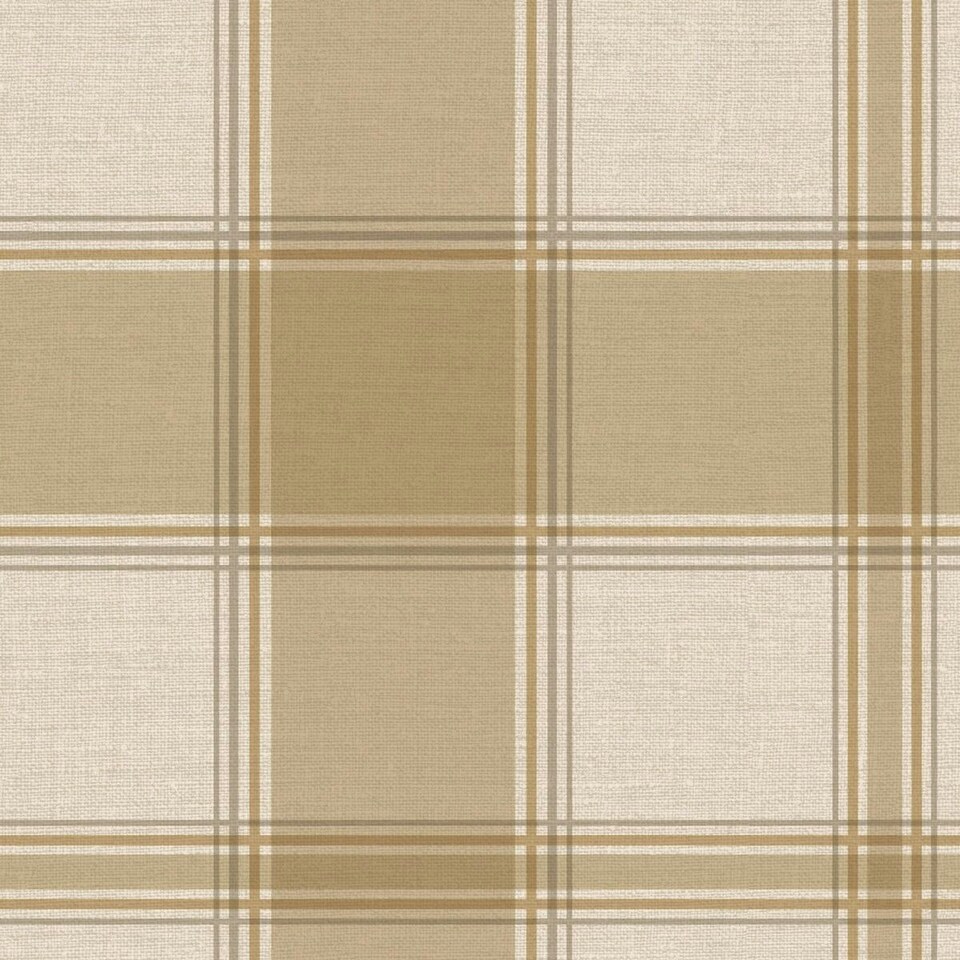 image 1 of Belgravia Carmella Checked Heavyweight Vinyl Textured Wallpaper - Sand - 10m x 53cm