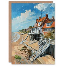 Frinton On Sea Beach Houses Seaside Oil Him Her Card