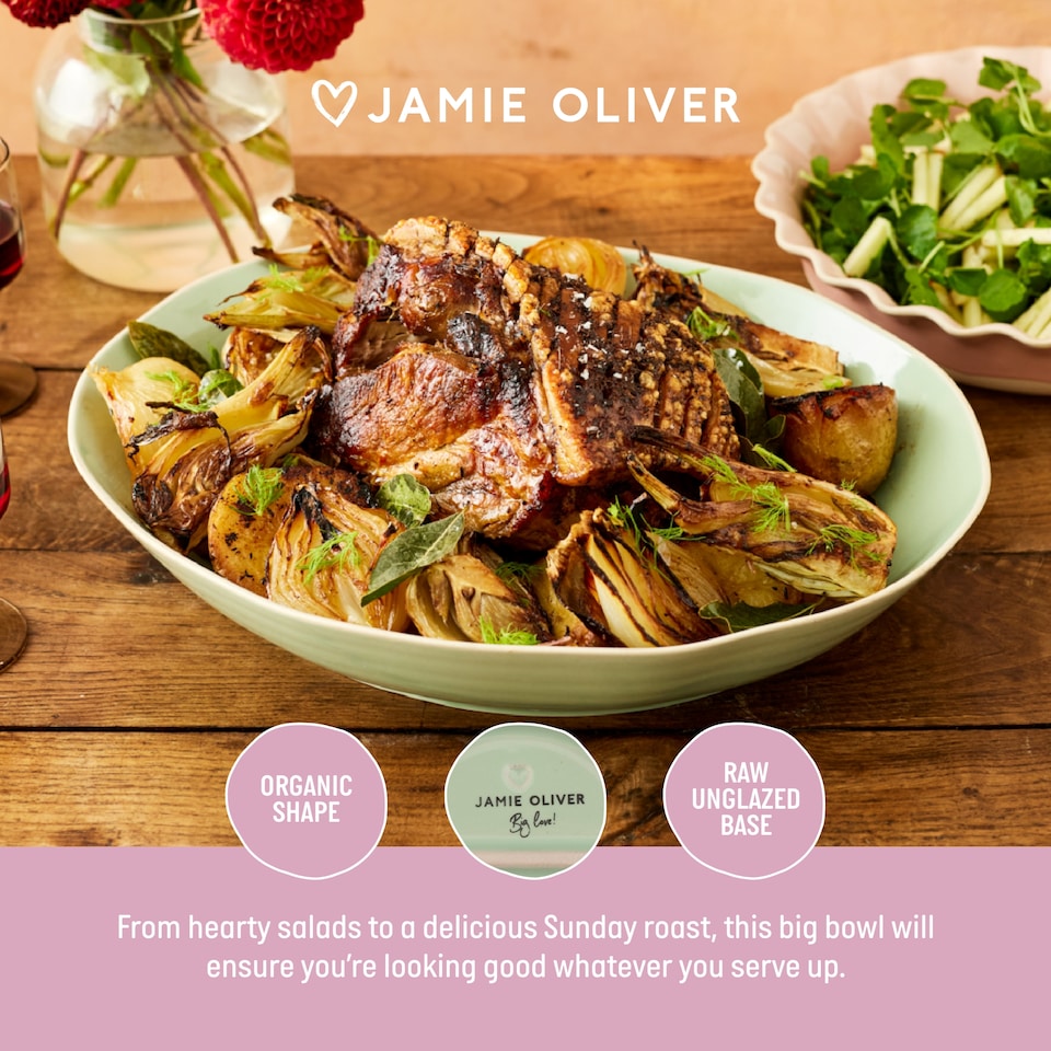image 1 of Jamie Oliver Big Love Green Stoneware Serving Bowl | Green | Green