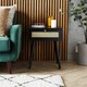 image 2 of VonHaus Whitworth 1 Drawer Black and Cane Side Table