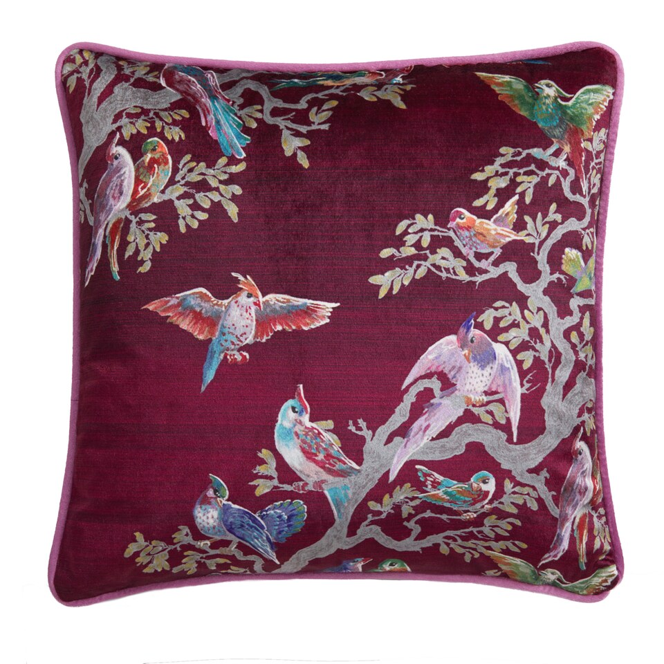 image 1 of Laurence Llewelyn-Bowen Birdity Absurdity Filled Cushion Pink