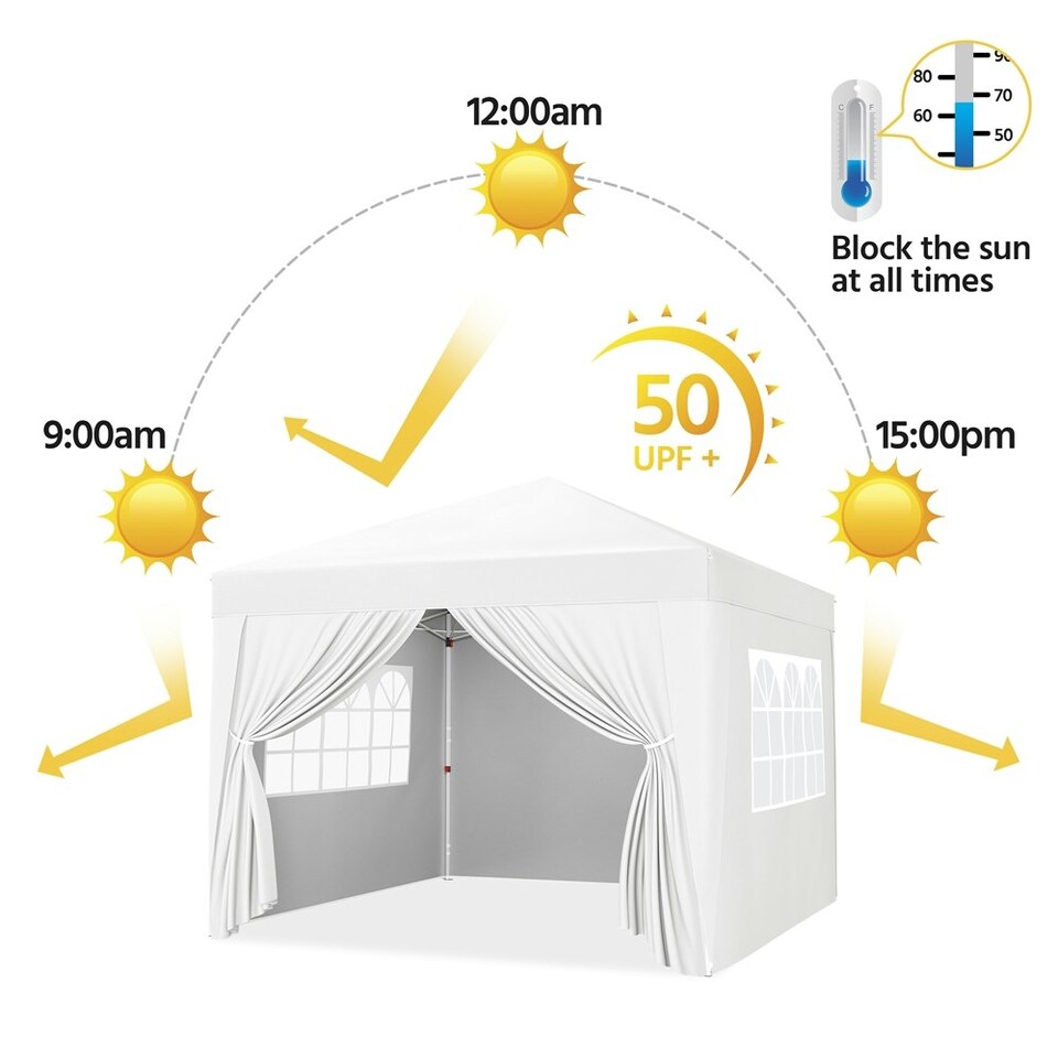 image 1 of Yaheetech Pop Up Canopy Tent W/ 4 Sidewalls White