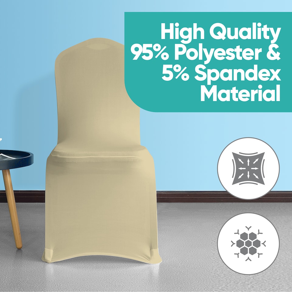 image 1 of Chair Cover Spandex Polyester Stretch, Flat Dining Slipcovers - 10pcs