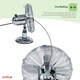 image 5 of Oypla Electrical 12" Inch Chrome Metal 3 Speed Desk Fan Oscillating