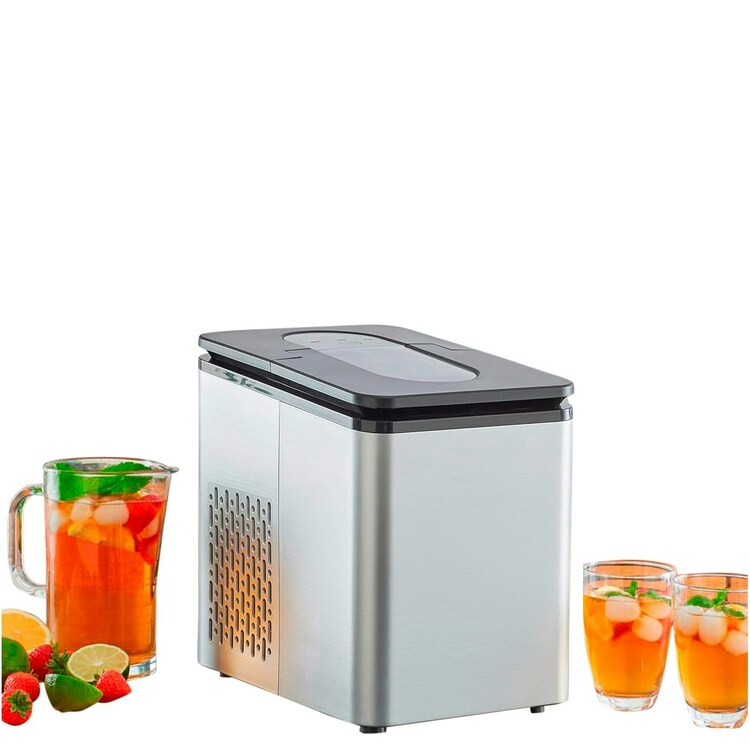 Neo 1.7L Automatic Electric Portable Home Kitchen Ice Cube Dispenser Maker Machine Counter Top Cocktails Drink Crusher Cold Freeze (Chrome)