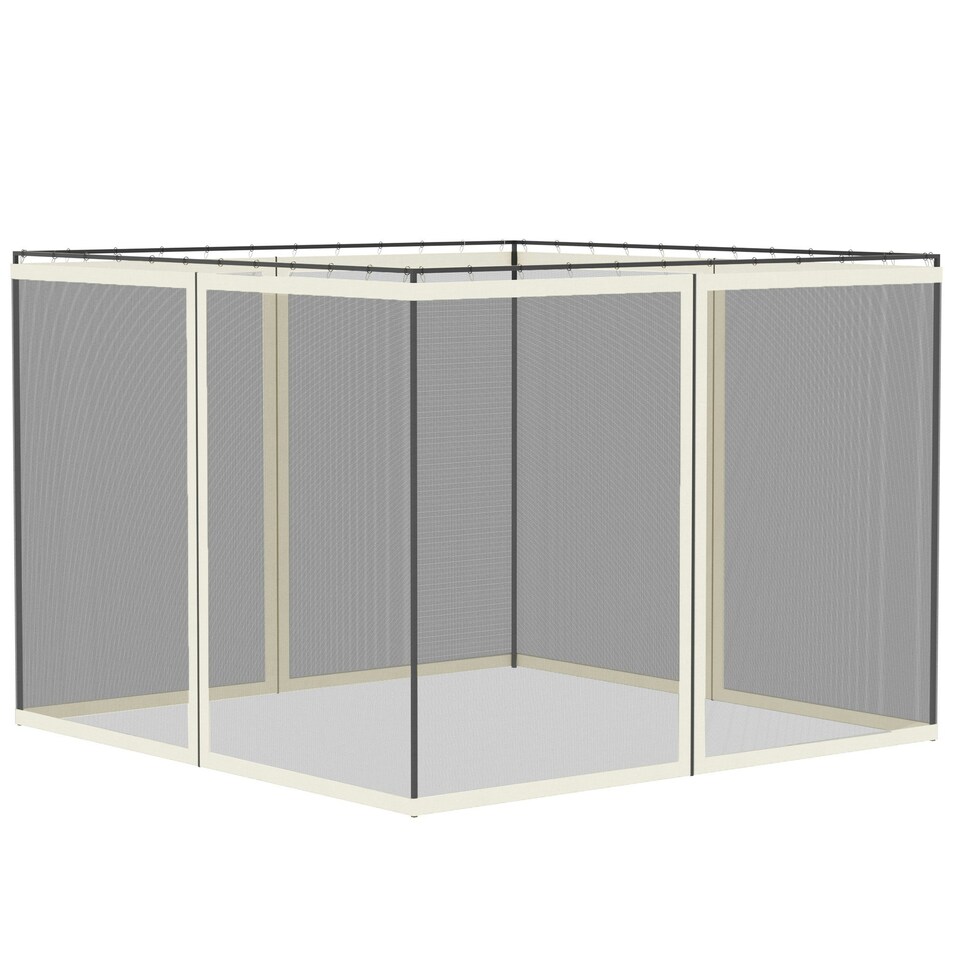 image 1 of Outsunny 302 x 207cm Universal Replacement Gazebo Mesh Netting Screen Walls