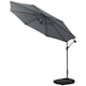 image 1 of Living and Home 3M Large Banana Cantilever Patio Parasol with Base on Wheels - Grey
