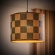 image 3 of ValueLights Lori Green Checker Bamboo Drum Lamp Shade & Bulb | Green
