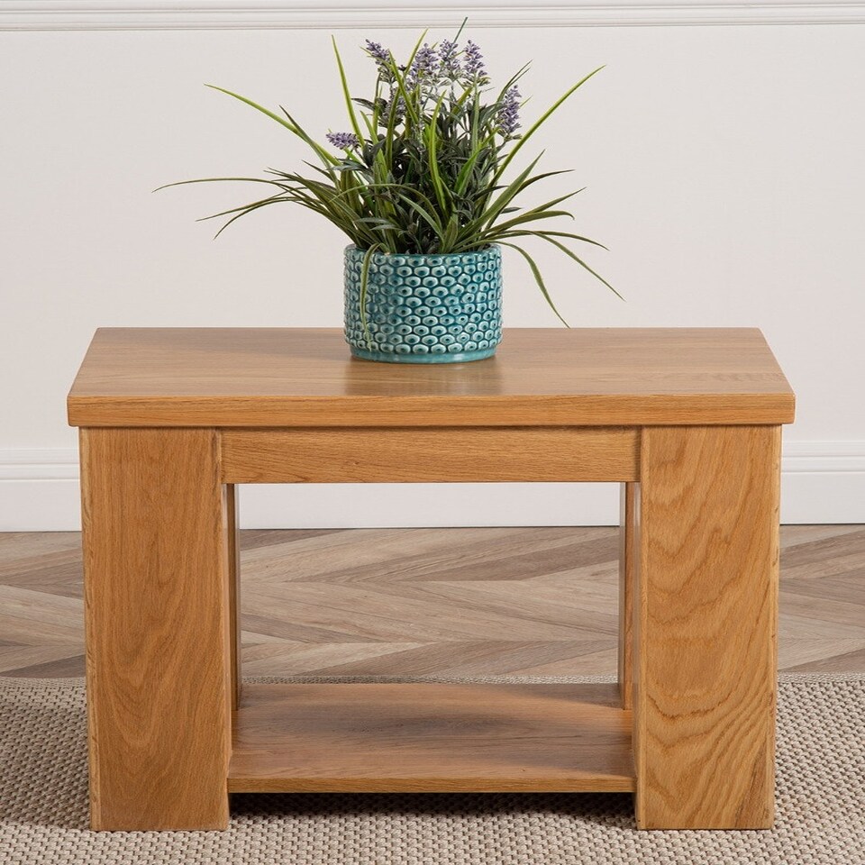 image 1 of Dakota Solid Oak Lamp Table for Living Room