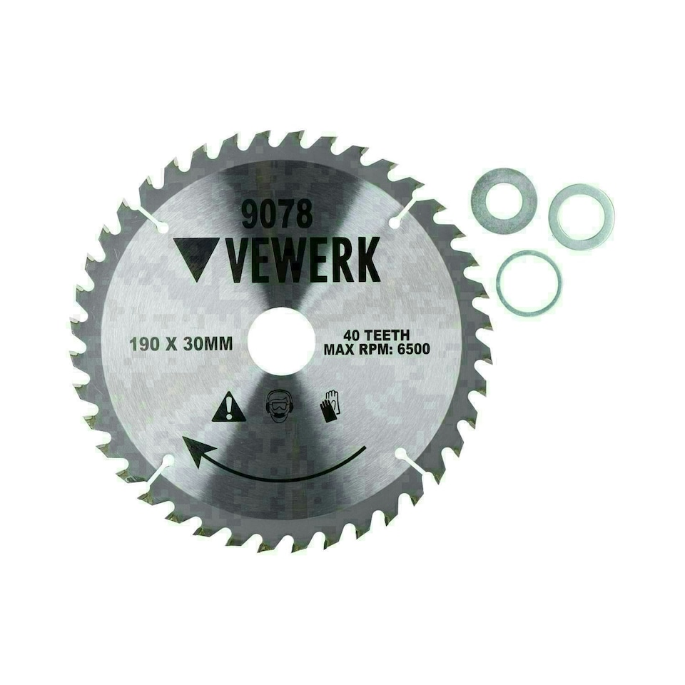 image 1 of 190mm x 30mm TCT Tungsten Carbide Tipped Circular Saw Blades 40 Teeth