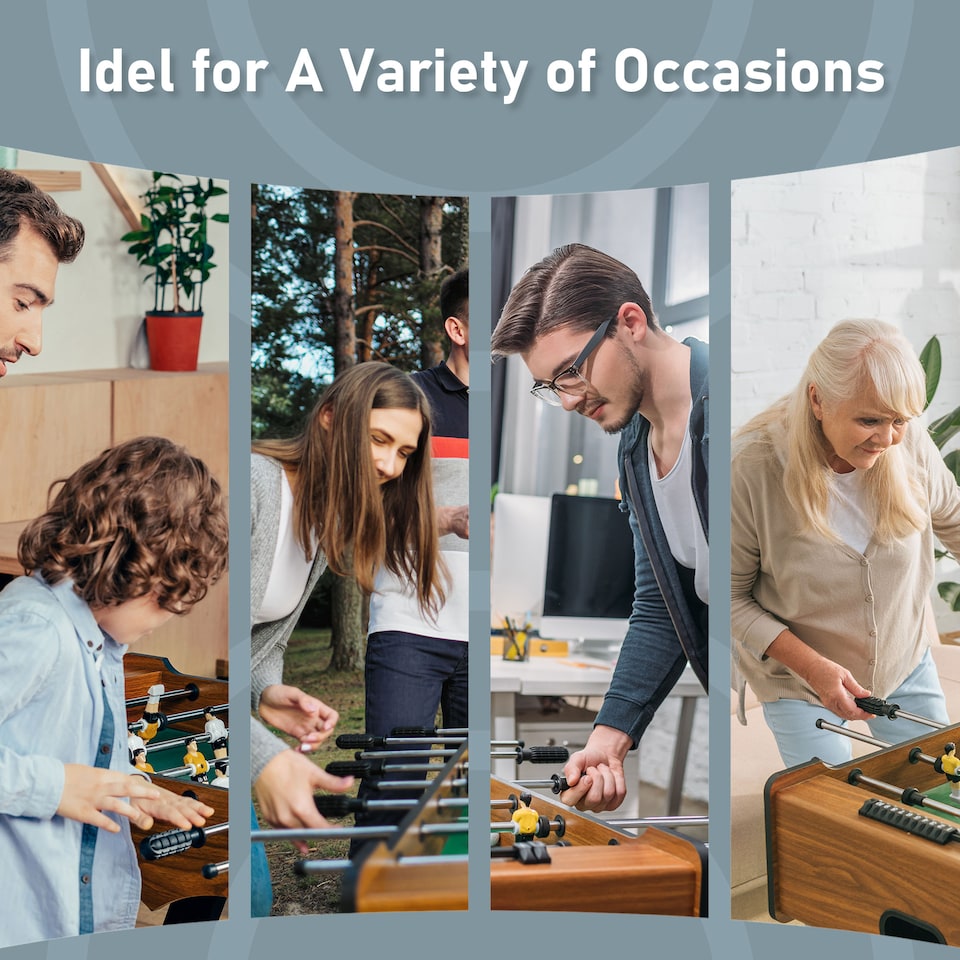 image 1 of HOMCOM 29 Inch Mini Tabletop Football Foosball Gaming Table  Play Fun Game Toy 74.5L x 36.1W x 12H CM