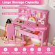 image 7 of COSTWAY Kids Study Desk and Chair Set Children Wooden Craft Table & Chair-Pink