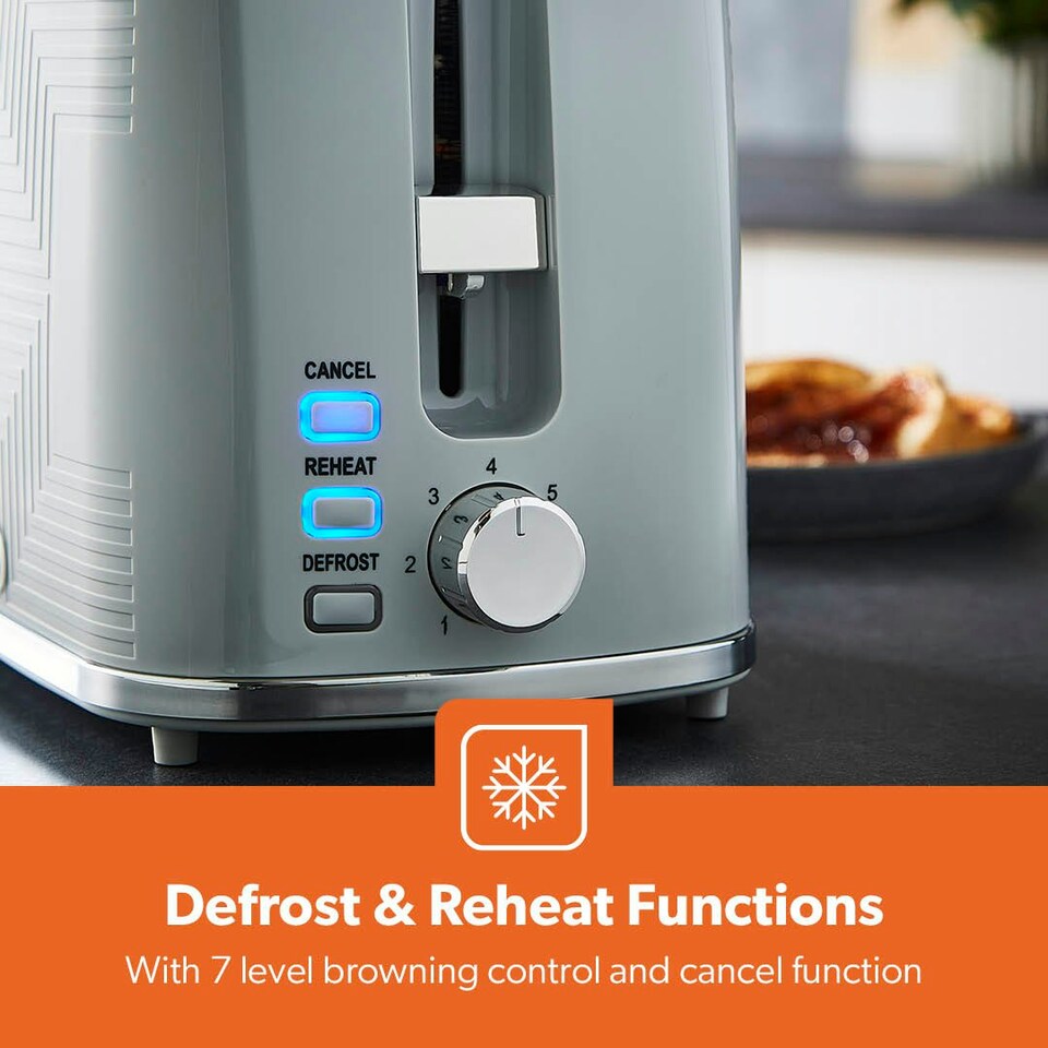 image 1 of GEEPAS 2-Slice Bread Toaster - Grey | Grey