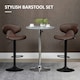 image 4 of HOMCOM Adjustable Swivel Bar Stools Set of 2 for Counter Bar, Brown