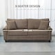 image 5 of HOMCOM Fabric Sofa 3 Seater Sofa for Living Room w/ Throw Pillow Brown