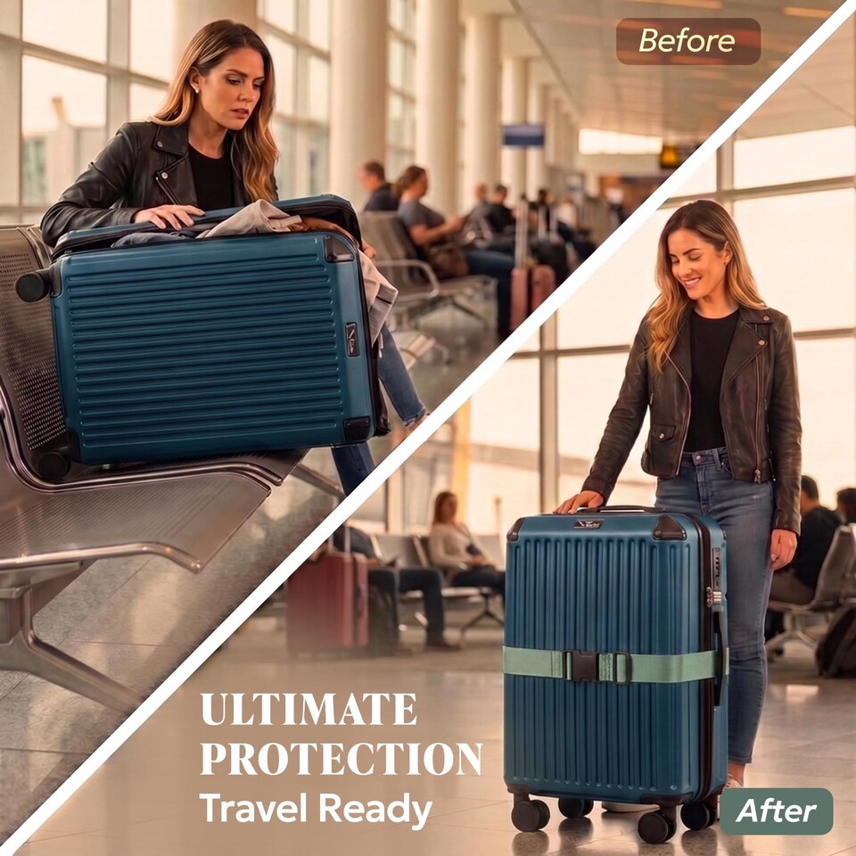 image 1 of Lugg Luggage Straps 2 Pack Adjustable Suitcase Belts 180 cm Polyester Webbing