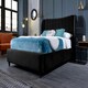 image 2 of Carli Plush Black Super King Bed Frame - Black
