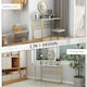 image 6 of HOMCOM Dressing Table Vanity Makeup Desk W/ Faux Marble and Steel Frame White