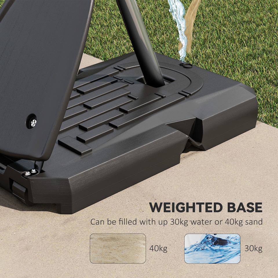 image 1 of SPORTNOW Adjustable Basketball Hoop with Weighted Base, 2.4-2.9m, Red